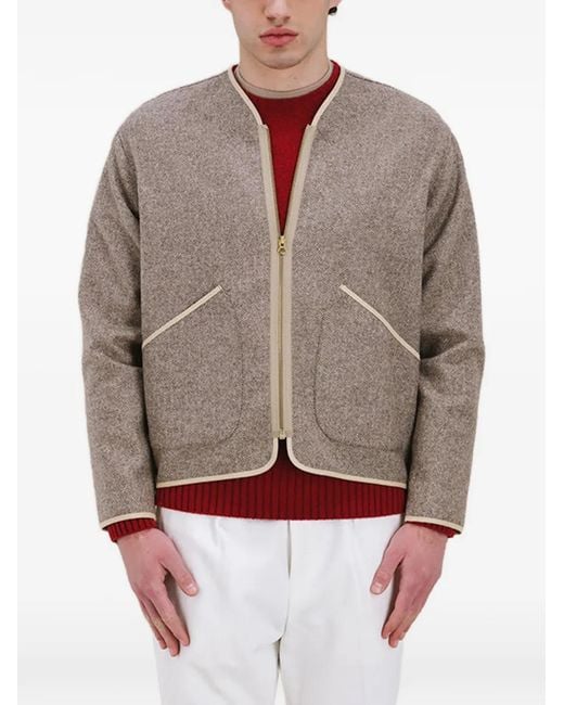 Fortela Natural Sherpa Herringbone Zip-Up Jacket for men