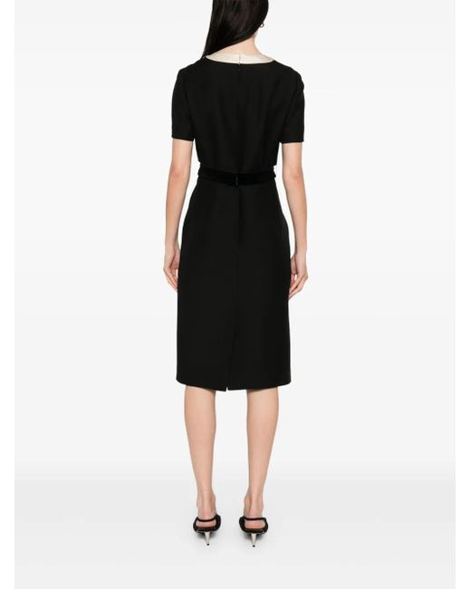 Valentino Garavani Black Bow-Detail Midi Dress