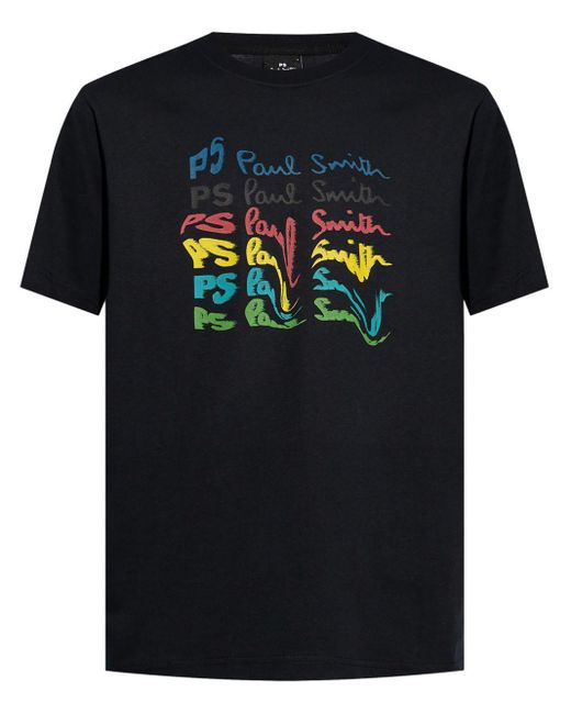 T-shirt en coton à logo imprimé PS by Paul Smith pour homme en coloris Black