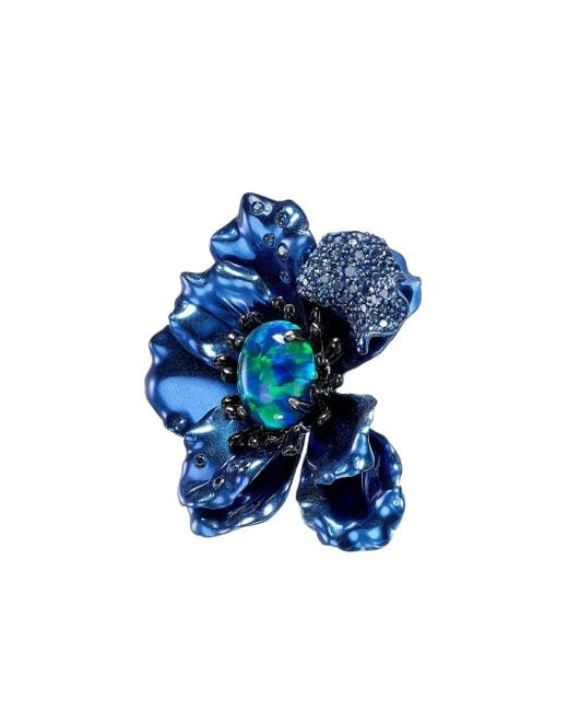 Anabela Chan Blue Poppy Multi-Stone Earrings