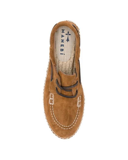Manebí Brown Almond Lace-Up Espadrilles