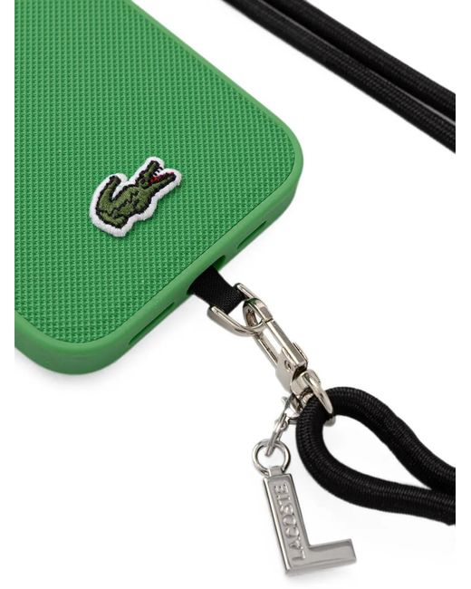Lacoste Green Logo-Patch Lanyard Iphone 16 Case