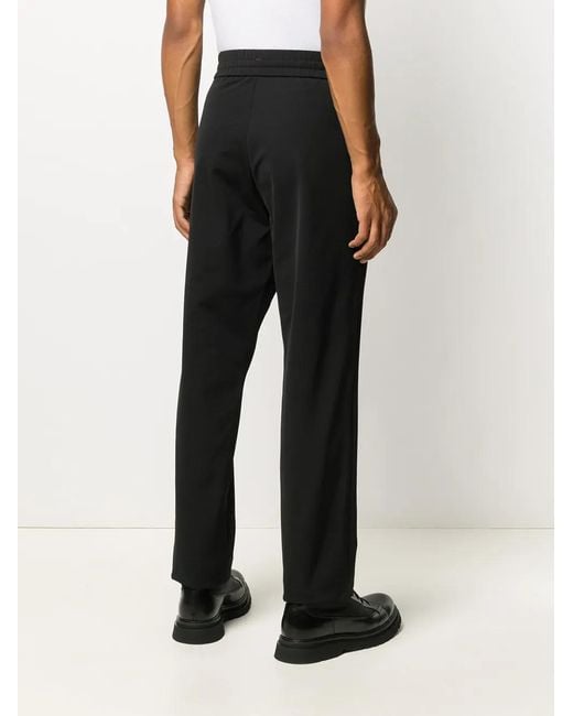 Moncler Black Mid-Rise Straight Leg Trousers for men