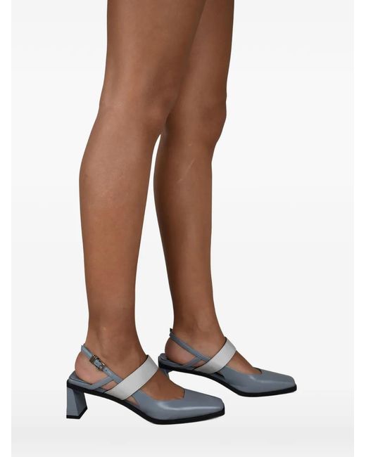 ANEST COLLECTIVE White Slingback Heeled Pumps