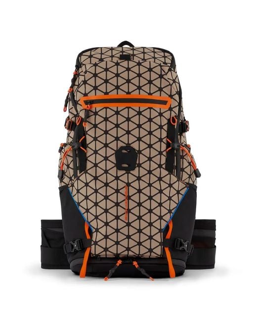 Piquadro Natural Hexagon-Print Backpack