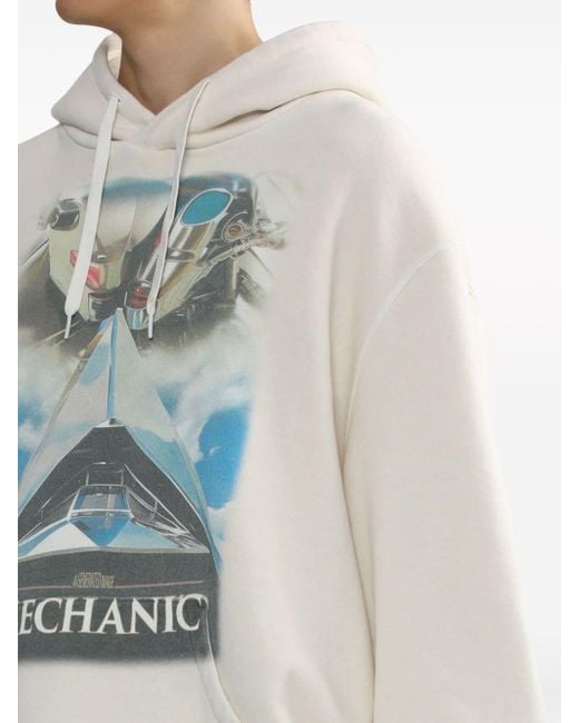 Doublet White Graphic-print Cotton Hoodie for men