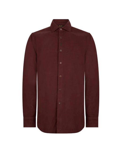 Moorer Purple Corduroy Long-Sleeve Shirt for men