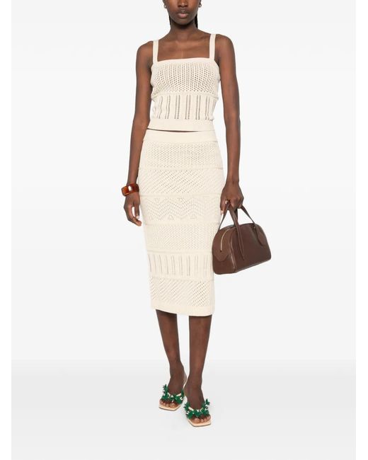 Max Mara White Open Stitch Top