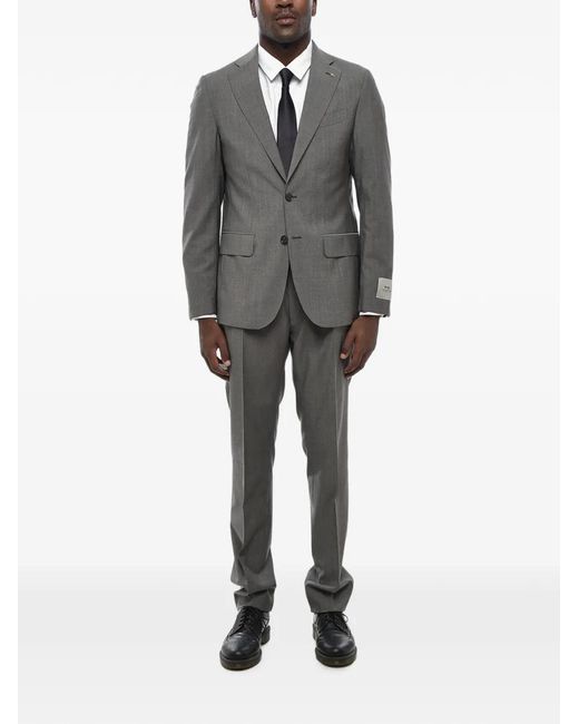 Corneliani Gray Single-Breasted Wool Suit for men