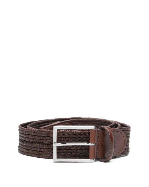 Canali Brown Tone-Buckle Belt for men