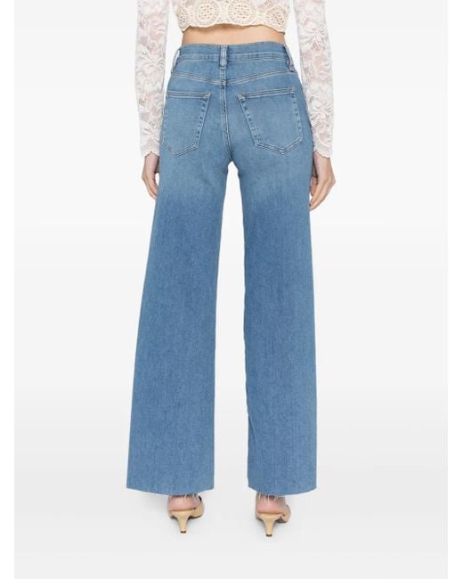 FRAME Blue Slim-Fit Palazzo Jeans