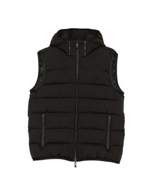 Moncler Black Padded Hooded Gilet for men