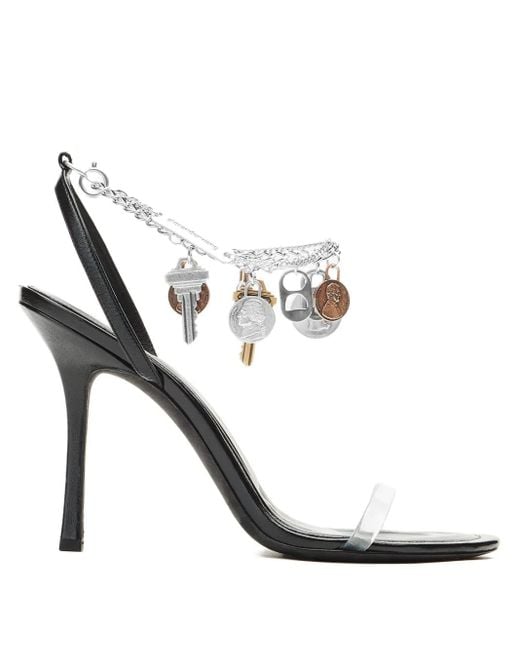 Alexander Wang White 105Mm Ariana Chain-Embellished Heeled Sandals