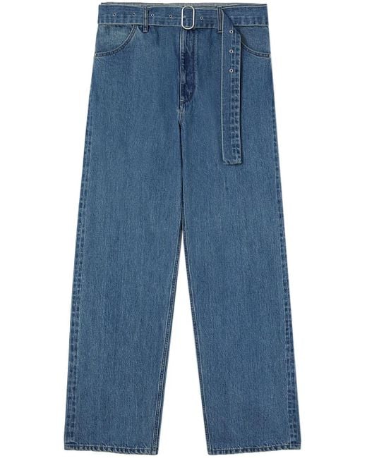 Vaqueros holgados con cinturón Jil Sander de hombre de color Blue