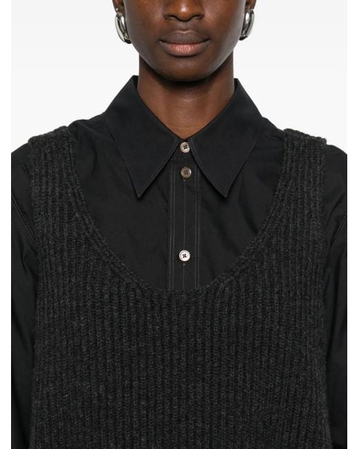 Chaleco de canalé Christian Wijnants de color Black