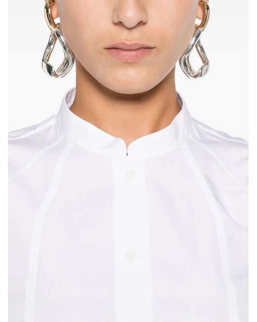 Alexander McQueen White Puff-Sleeve Button-Front Shirt