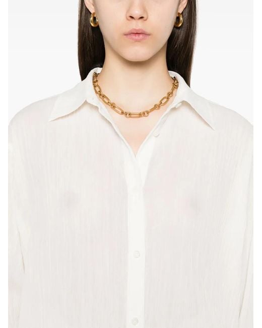 Totême White Drawstring-Hem Shirt