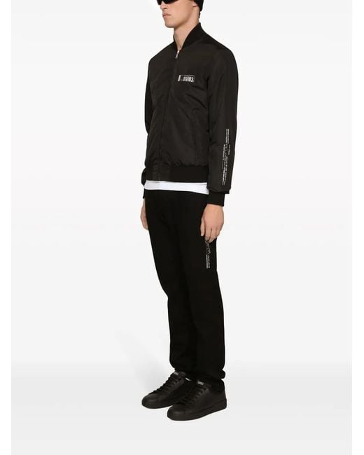 Dolce & Gabbana Black Logo-Patch Jacket for men