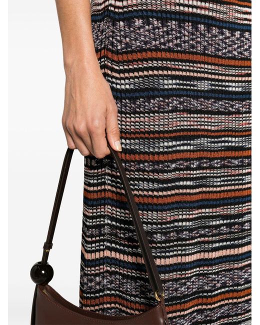 Missoni Black Striped Intarsia-knit Skirt