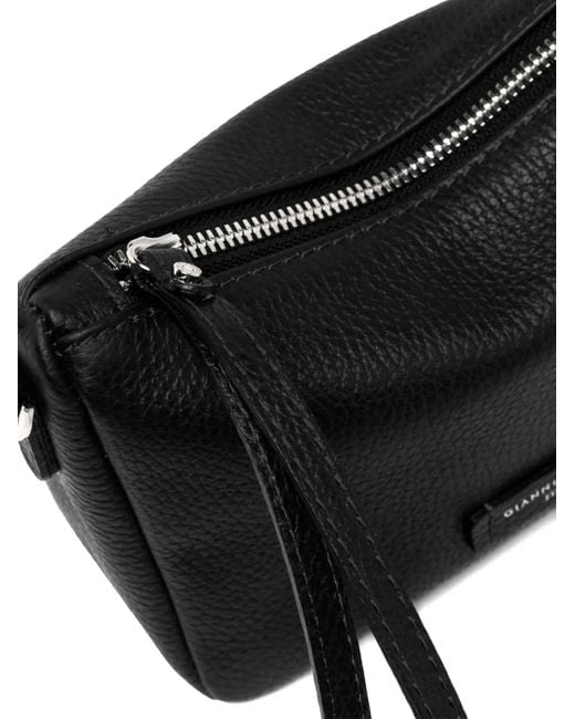 Gianni Chiarini Black Leather Zip-Top Clutch Bag