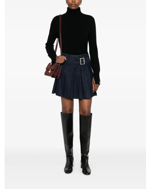 La Petite Robe Di Chiara Boni Black Crystal-Embellished Roll-Neck Knitwear