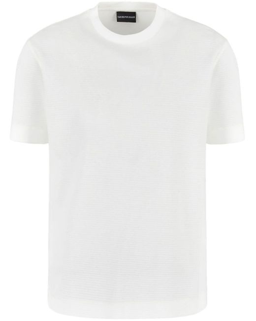 Emporio Armani White Crepe T-Shirt for men