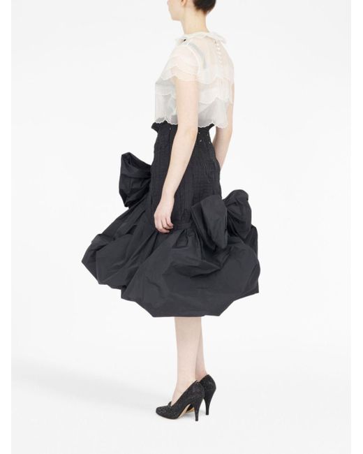Maison Margiela Black Bow-detail Ruffled Skirt