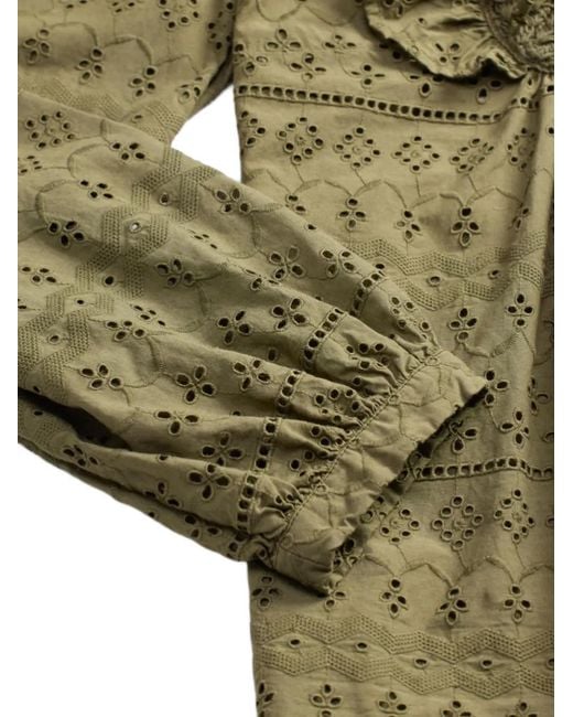 RRL Green Ruffled Blouse