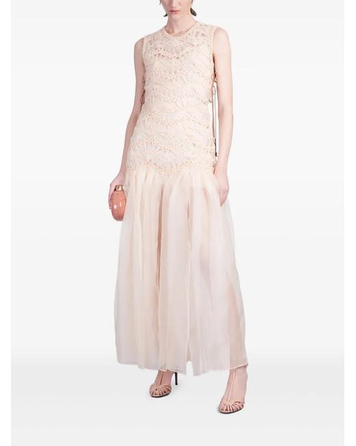 Zimmermann Pink Illuminate Macramé Maxi Dress