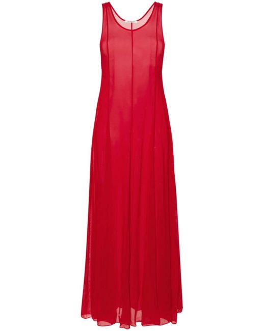 Peter Do Red A-line Silk Maxi Dress