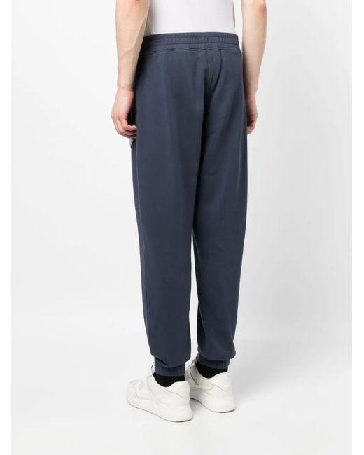 Maison Kitsuné Blue Logo-Patch Cotton Track Pants for men