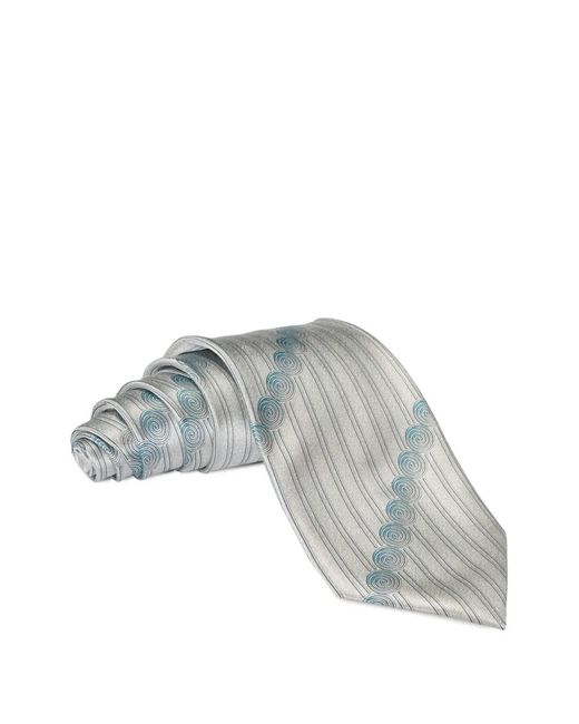 Zilli Gray Linear Swirl Silk Ties (Pack Of Two) for men