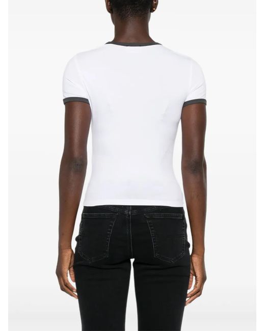 DIESEL Katoenen T-Shirt Met Grafische Kattenprint in het White