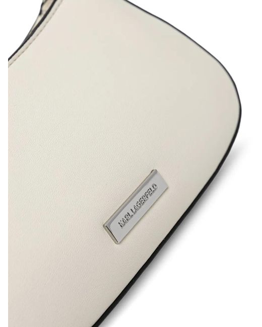 Karl Lagerfeld White Logo-Plaque Shoulder Bag