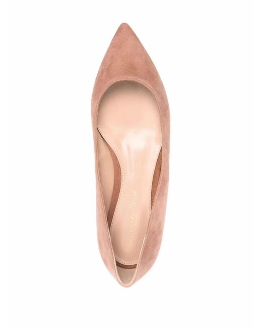 Gianvito Rossi Pink Gianvito Suede Ballerina Shoes