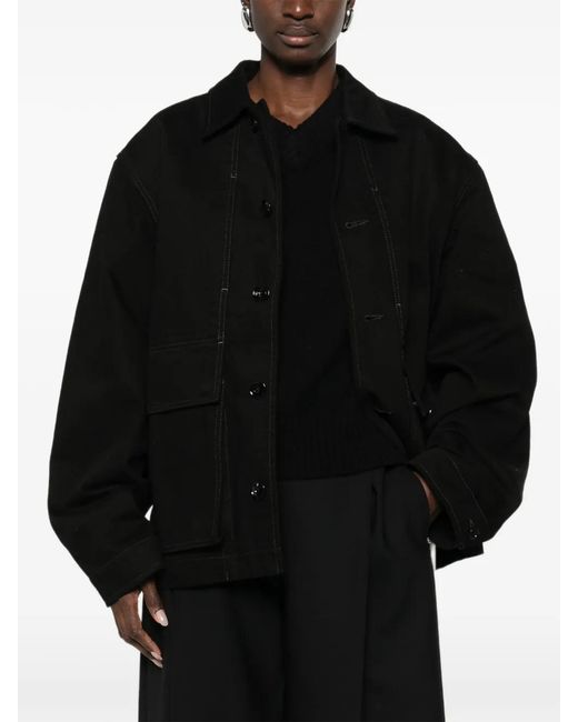 Lemaire Black Pocket Button Overshirt