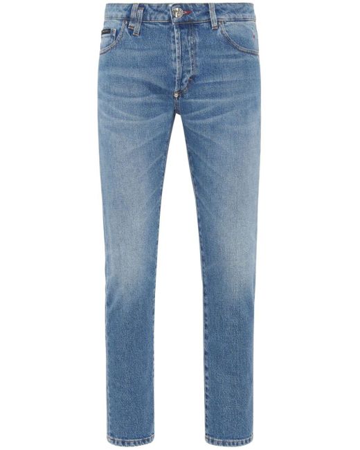 Jeans skinny a vita bassa di Philipp Plein in Blue da Uomo