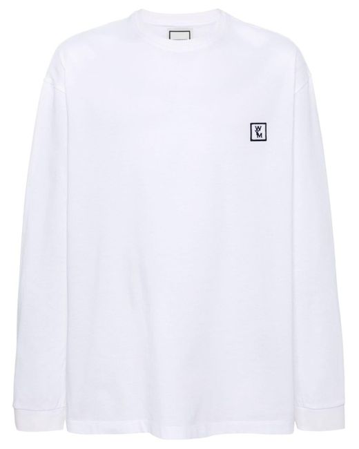 Wooyoungmi White Logo-patch Cotton T-shirt for men