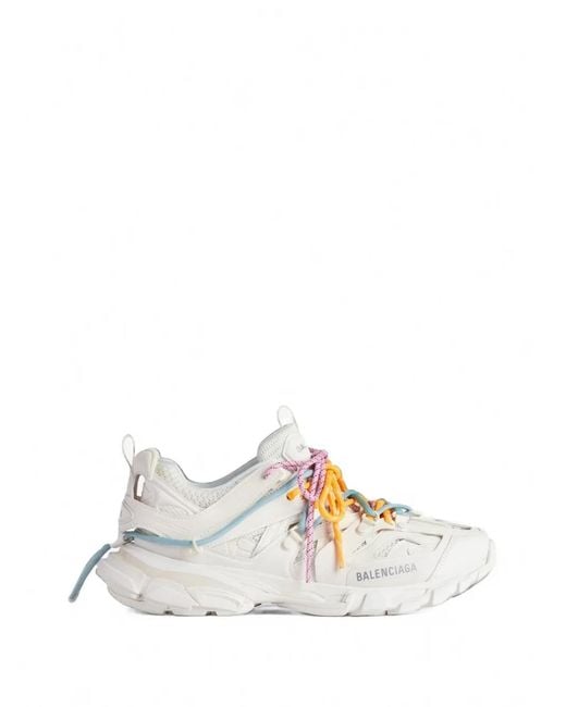 Balenciaga White Track Panelled Sneakers