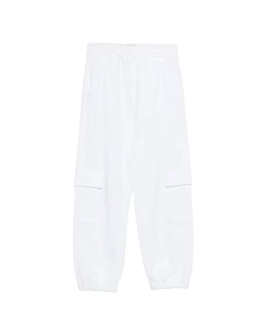 Circus Hotel White Flap-Pockets Track Pants