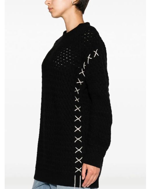 GIUSEPPE DI MORABITO Ribgebreide Trui in het Black