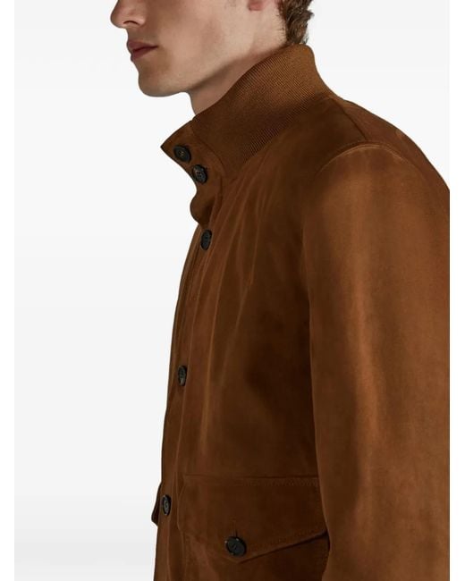 Chaqueta Bómber De Ante Con Cremallera Slowear de hombre de color Brown