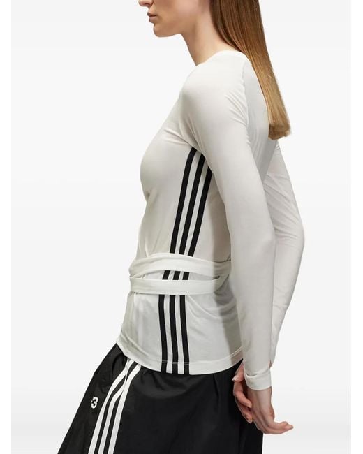Y-3 White W Tnc Ls Tee
