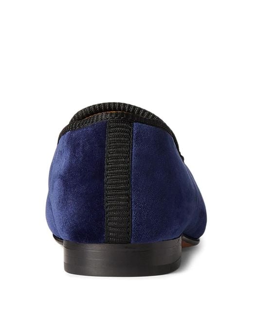 Polo Ralph Lauren Blue Paxton Velvet-Finish Loafers for men