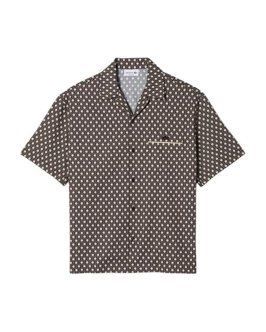 Lacoste Gray Pattern Short-Sleeve Shirt for men