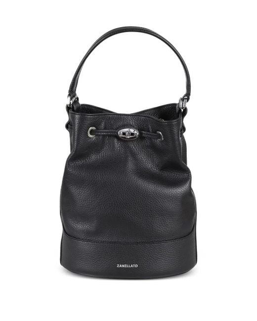 Zanellato Black Beuteltasche mit Drehverschluss