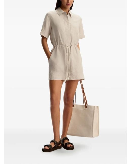 12 STOREEZ Natural Drawstring Linen Playsuit