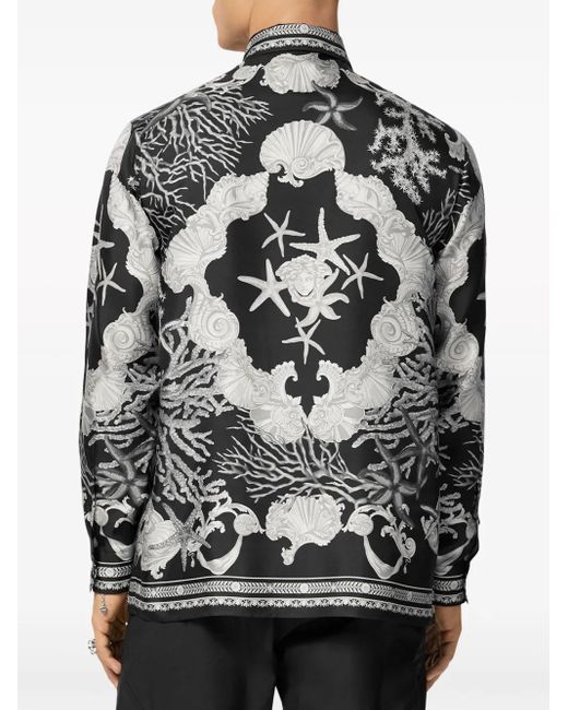 メンズ Versace バロッコ シー シャツ Black