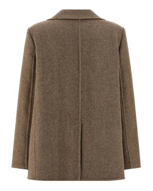 Tory Burch Green Double-Breasted Lapel-Collar Jacket