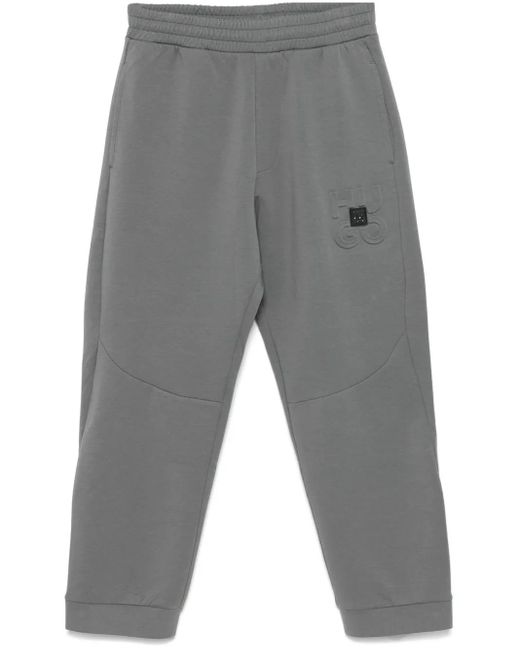HUGO Gray Logo-Embossed Track Pants for men